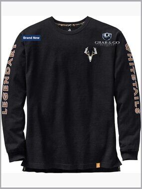 Heavyweight Cotton Long Sleeve Graphic Tee, Relaxed Fit, Hunting Style